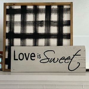Distressed “Love is Sweet” Wooden Sign